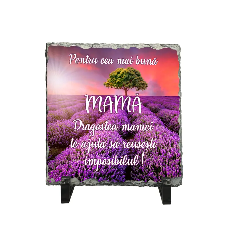 Pentru cea mai buna mama, piatra ardezie personalizata, cu mesaj model, pa107